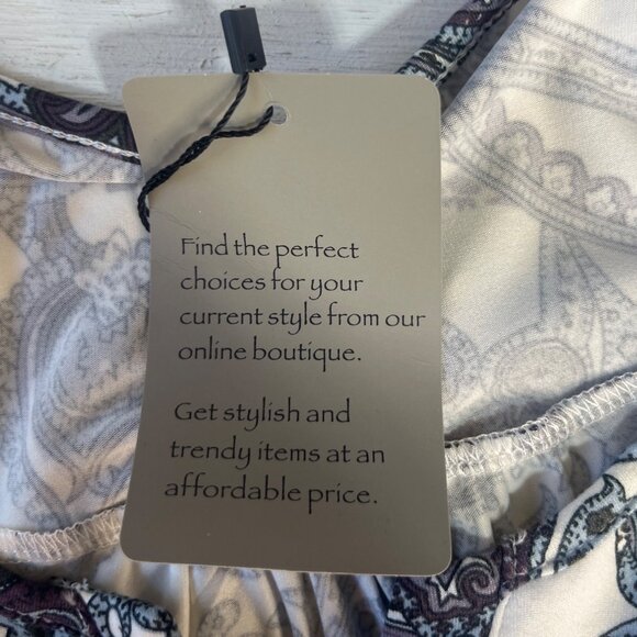 a Jesdani Paisley Print Shirt Womens 1X Blue White New Short Sleeve - Picture 10 of 10